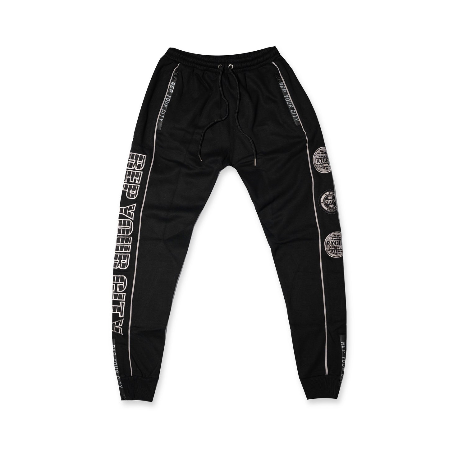 RYCITY BLACK AND SILVER TRACKSUIT