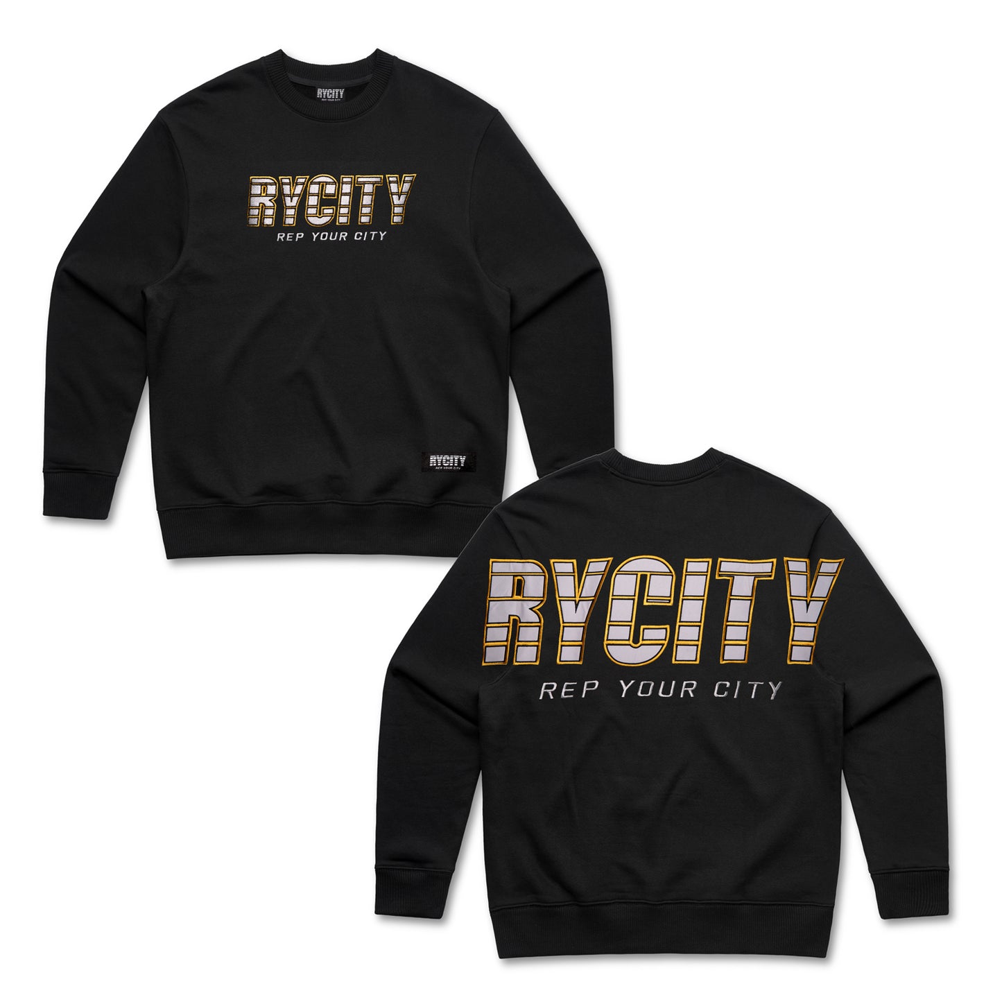 RYCITY - BLACK AND YELLOW CREW NECK