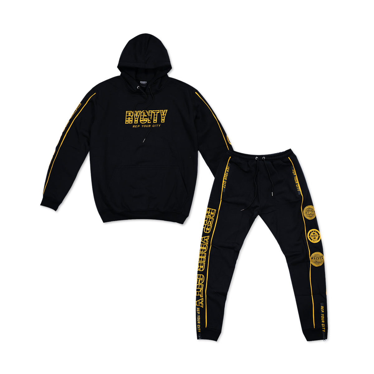 RYCITY BLACK AND GOLD TRACKSUIT